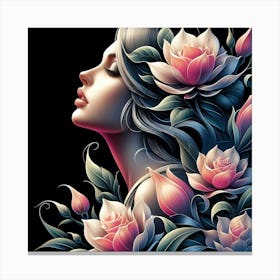 Lotus Flower Painting 3 Canvas Print