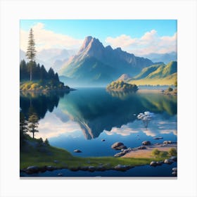 Lake In The Mountains Canvas Print