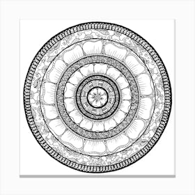 Circle - Mandala - Love Wealth Health Youthfulnes - White Black 1 Canvas Print