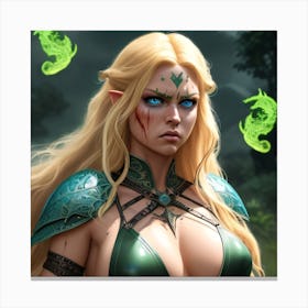 Elf Girl Warrior Canvas Print