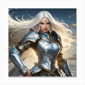 Girl In Armor Canvas Print