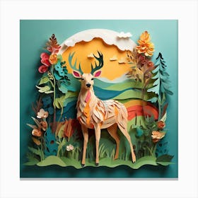 Deer In The Forest 8 Canvas Print