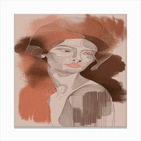 Portrait Of A Woman Earth Tone Canvas Print