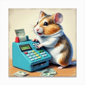 Hamster At The Cash Register 1 Canvas Print