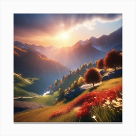 Sunset In The Mountains 56 Canvas Print