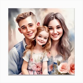 Characters Posing For A Watercolor Portrait Artist Canvas Print