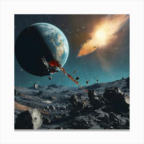 Asteroid Impact Canvas Print