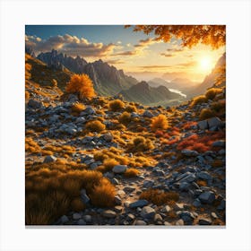 Sunset In The Mountains Canvas Print