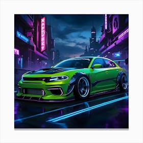 A Heavily Modified Car Rendered In Digital Art 2 Canvas Print