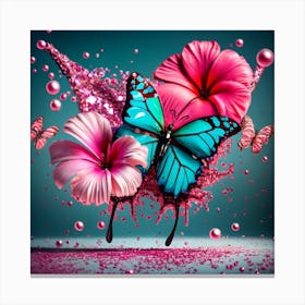 Butterflies And Flowers Canvas Print