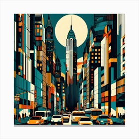 Buildings Skyline City Usa Architecture Nyc Manhattan America Street Urban Travel Scape Landmark Canvas Print