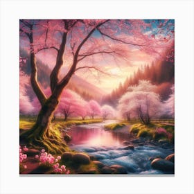 Cherry Blossoms In Spring Canvas Print