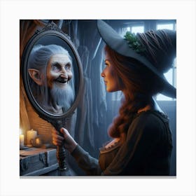 Witch In A Mirror 2 Canvas Print