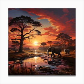 African Sunset Canvas Print