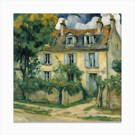 The House of Dr Gachet in Auvers-sur-Oise, Paul Cézanne Art Print 2 1 Canvas Print