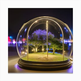 Miniature Garden In A Glass Dome Canvas Print