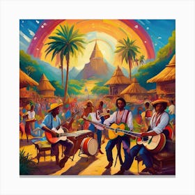 Caribbean Village Canvas Print