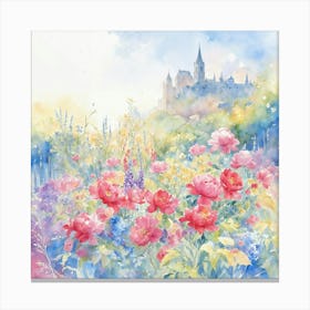 Peonies In The Garden Canvas Print