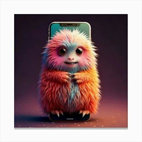 Firefly Creaturemorphic, Smartphone, Fluffy, Soft, Adorable, Innovative, Whimsical, Vibrant, Surreal (10) Canvas Print