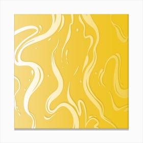 Summer Yellow Liquid Marble Canvas Print