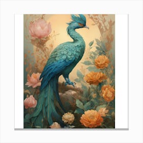 Blue Peacock Canvas Print