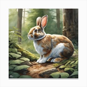 Rabbit In The Woods 71 Canvas Print