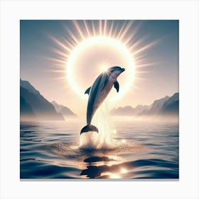 Dolphin Leaping Out Of The Water Canvas Print