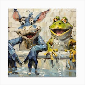 Donald And Frog Canvas Print