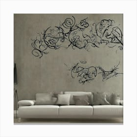 Floral Wall Decal 6 Canvas Print