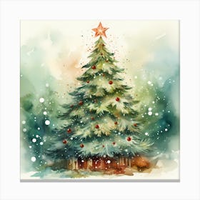 Watercolour Elegance of Christmas Canvas Print