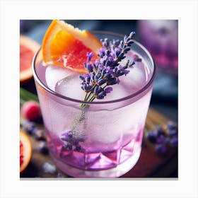 Lavender Drink With Grapefruit Canvas Print