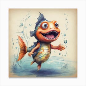 Cartoon Fish 3 Canvas Print