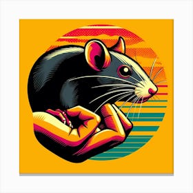 Rat In Hand Canvas Print