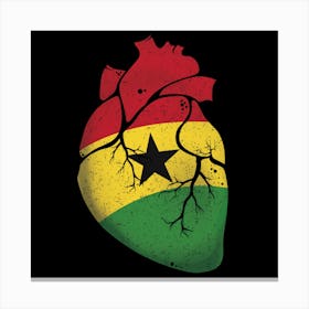 Ghana Heart Flag Canvas Print