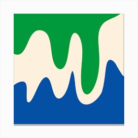 Abstract modern shapes green, blue Canvas Print