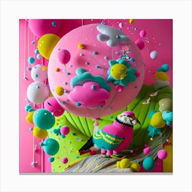 Bird In A Balloon Canvas Print