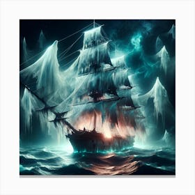 Ship In The Sea Canvas Print