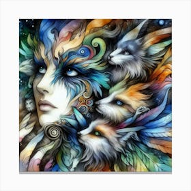 Foxes Canvas Print