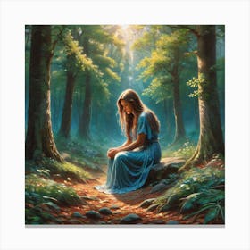 Girl In The Woods 5 Canvas Print