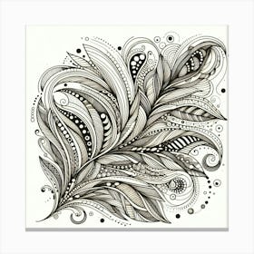 Feathers In Black And White Canvas Print