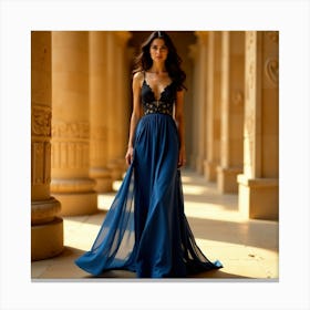 Blue Evening Dress Canvas Print