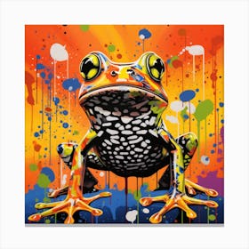 Colorful Frog Splatter 2 Canvas Print