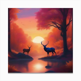 Deer In The Forest 7 Canvas Print