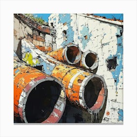 Pipes In The Street Canvas Print