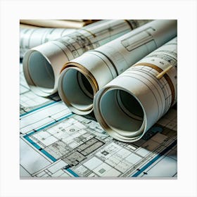 Architectural Plans Canvas Print