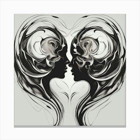 Two Faces In Love Canvas Print