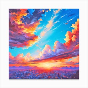 Sunset Over The City 4 Canvas Print