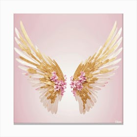 Wings and flowers abstract Canvas Print