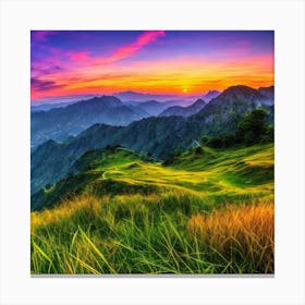 Sunset In The Mountains 2 Canvas Print