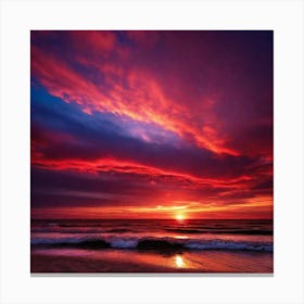 Sunset On The Beach 203 Canvas Print